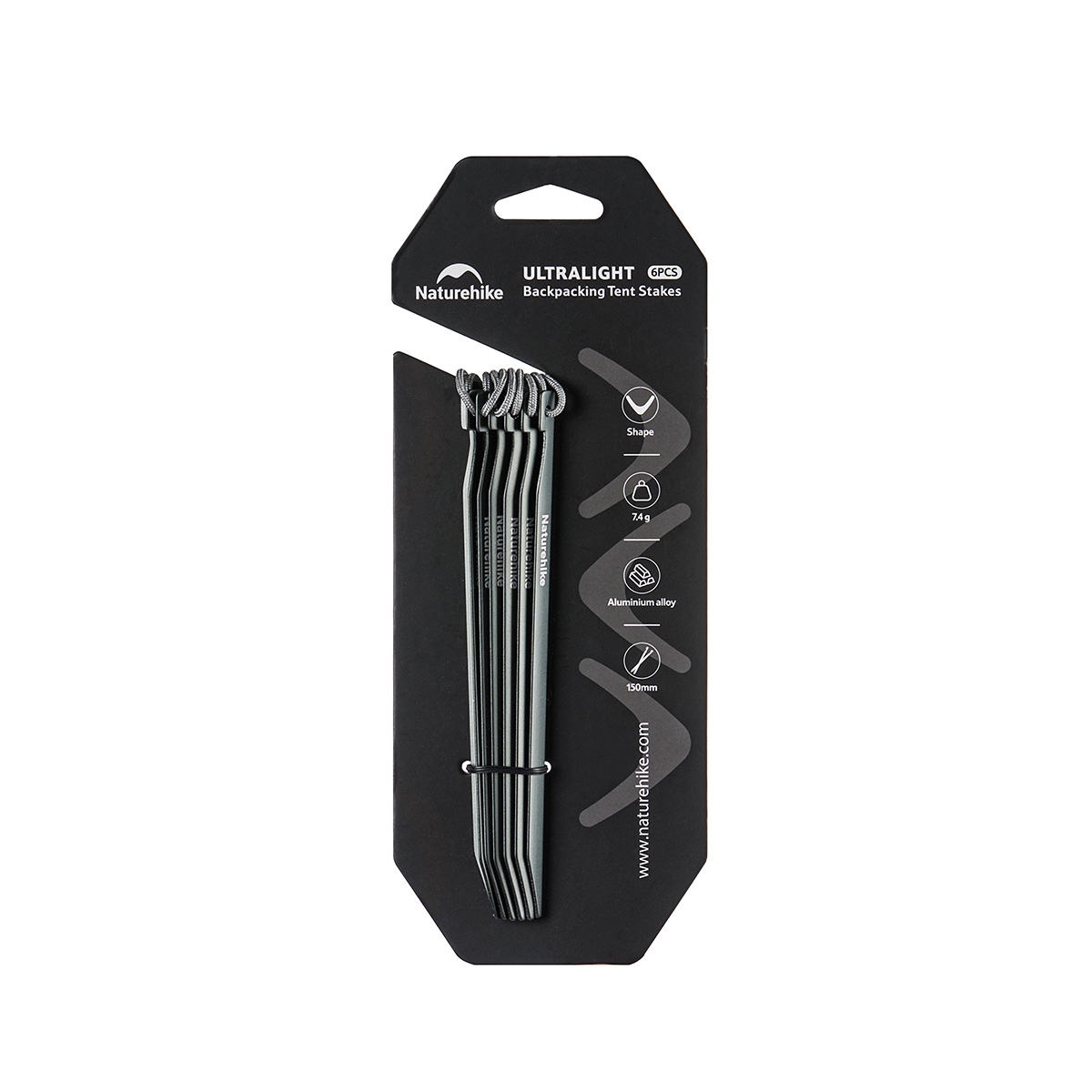 Naturehike ultralehké stanové kolíky 15 cm (V profil) – 7,4 g/ks
